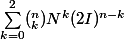 \sum_{k=0}^2 (_k^n)N^k(2I)^{n-k}